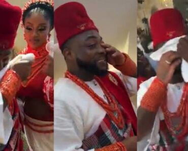 #CHIVIDO24: Touching moment – Davido shed tears as Chioma’s father blesses their union